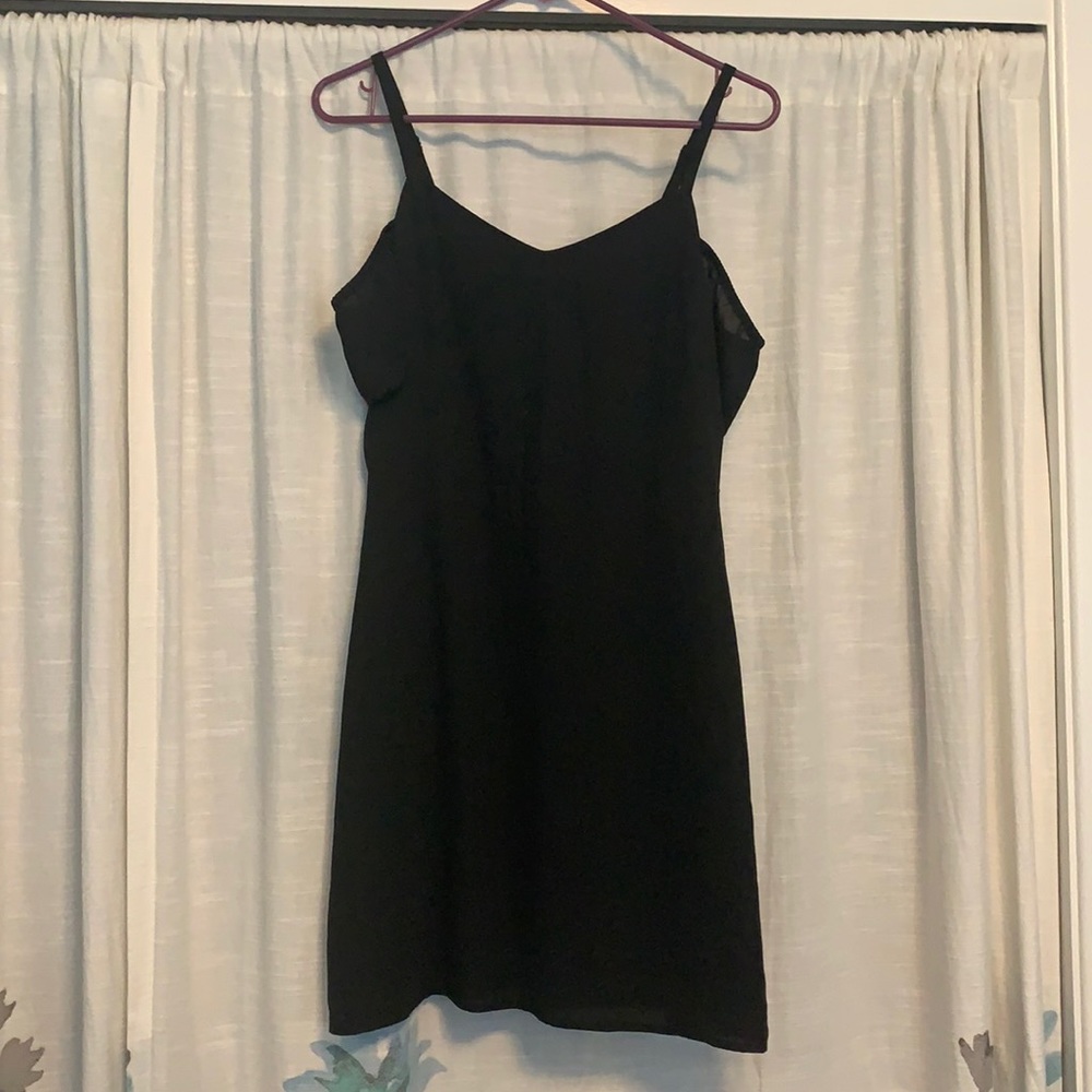 Little black dress with cold shoulder detail